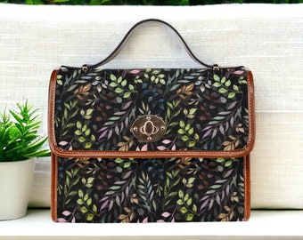 Canvas Crossbody Bag, Cottagecore Satchel Bag, Cute Women Cross Body Purse, Dark Academia, Gothic Purse, Novelty Purse, Dark Cottagecore Bag