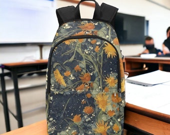 Canvas Backpack, Floral backpack, Laptop Backpack, Backpack Women, Travel Backpack, Cute Backpack, Dark Cottagecore, Backpacks For School
