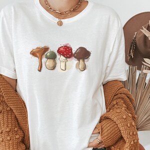 Pilz Shirt, Cottagecore Shirt, Forestcore T-Shirt, Botanische Pilze T-Shirt, Naturliebhaber Geschenk, Pilz Grafik T-Shirt