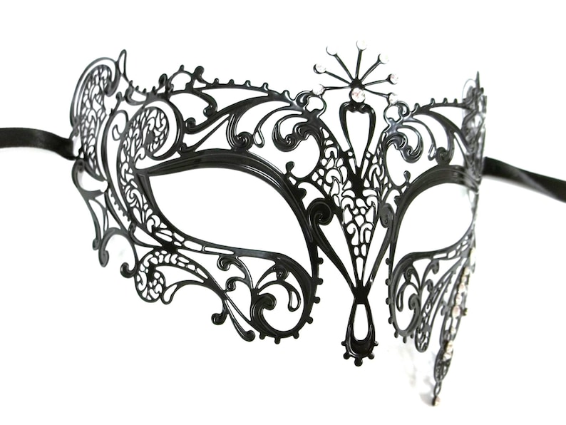 Sun Goddess Masquerade Mardi Gras Metal Filigree Mask in Black - Etsy