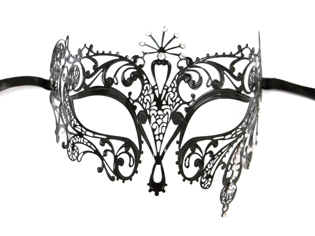 Sun Goddess Masquerade Mardi Gras Metal Filigree Mask in Black - Etsy