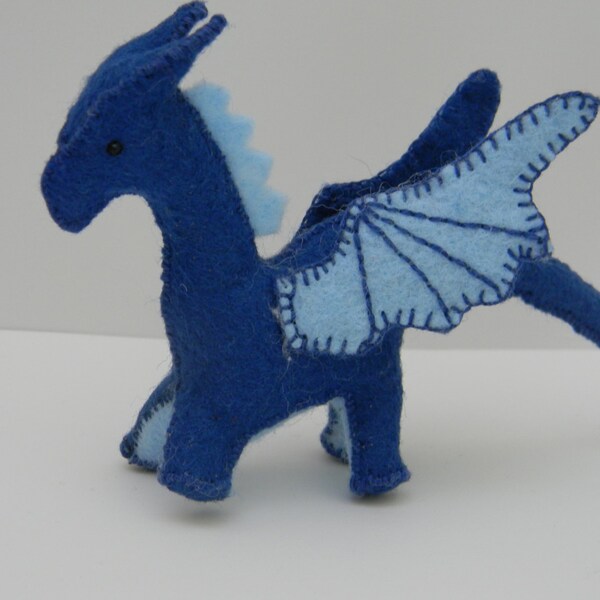 Blue felt dragon