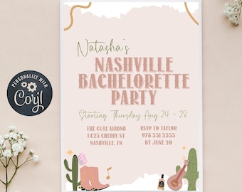 Nashville Bachelorette Invitation | Bachelorette Invitation | Digital Download