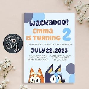 Bluey Birthday Invitation | Digital Download