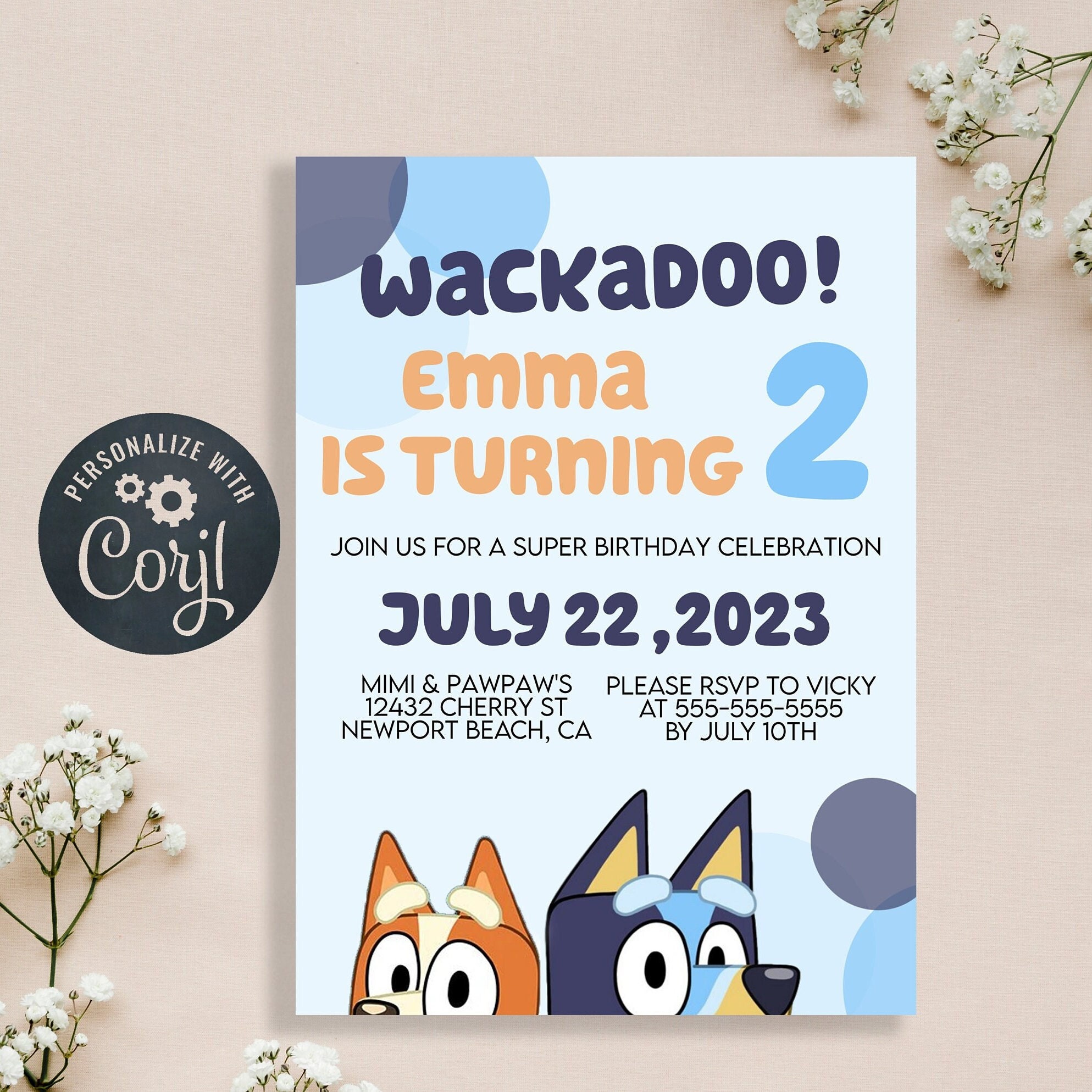 Editable Invite on Corjl