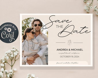 Save the Date Minimal | Modern Save the Date | Digital Download