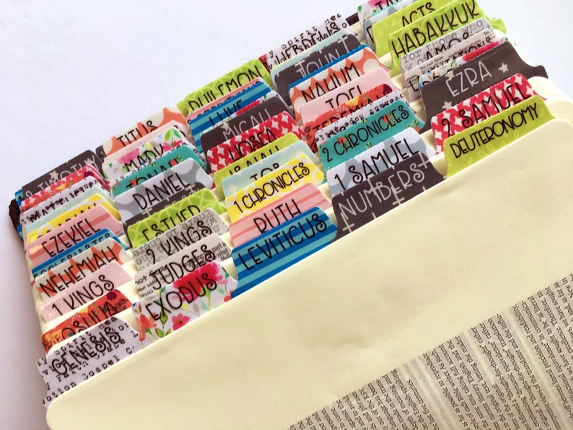 Vinyl Bible Tabs Laminated with Adhesive - Black, White and Colorful …