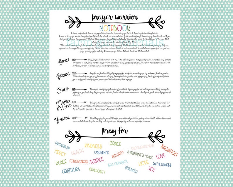  War Room Prayer Journal Template 