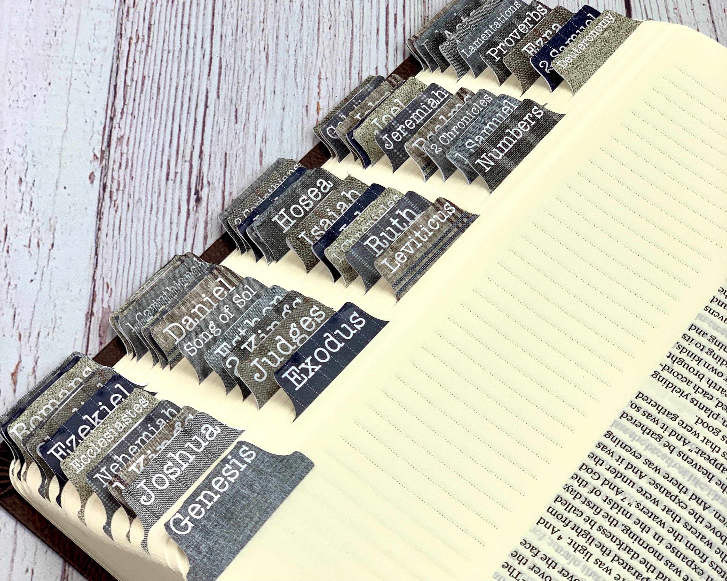 Vinyl Bible Tabs for Men, Suit Patterns, Bible Journaling Stickers, S…