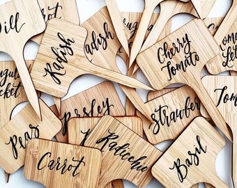 Garden Markers, Outdoor Plant Markers for Garden, Herb Marker Set, Wood Vegetable Garden Markers, Garden Stakes, Plant Labels, Gift for Mom