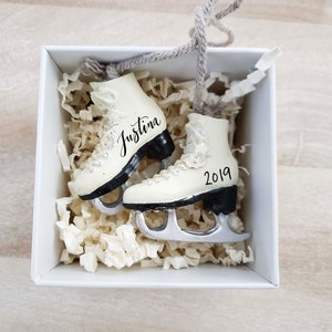 Personalized Figure Skating Christmas Ornament, Custom Ice Skates Ornament, Gift for Girl, Winter Christmas Tree Decoration One image 1