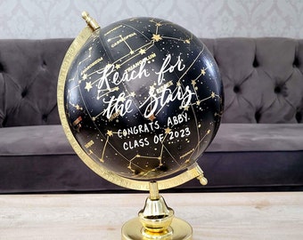 8" Zodiac Globe Graduation Gift, Class of 2026, Constellation Globe, Celestial Globe, Personalized Quote on Star Globe, Space Nursery Decor