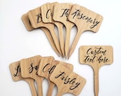 Plant Markers for Garden Herbs and Vegetables, Wooden Hand Lettered Herb Markers Set, Garden Marker Stakes, Gardener Gift, Basil, Parsley