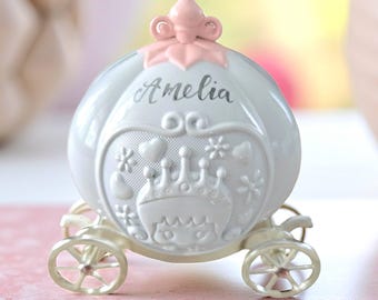 Personalized Pumpkin Carriage Piggy Bank: Princess Money Bank