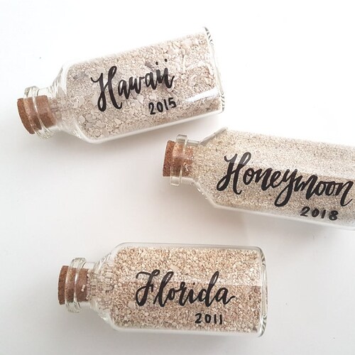 Honeymoon Sand Bottle Vacation Keepsake Honeymoon Gift Etsy