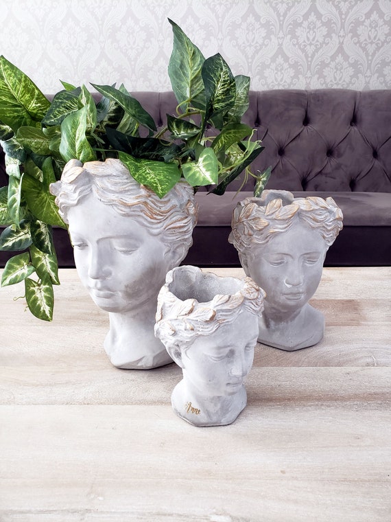 Greek Goddess Head Planter Personalized for Mother's Day Gift