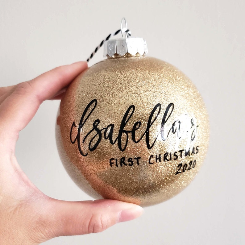 Baby's First Christmas Bauble Ornament Personalized Baby Etsy