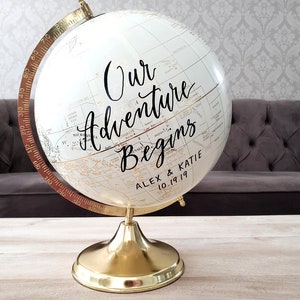 Large 12" Globe Guest Book, Wedding Globe, Guestbook Alternative, Gold Globe, Signing Globe, Signature Globe, World Globe