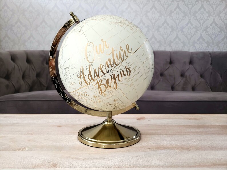10 Guest Book Alternative Globe Our Adventure Begins Etsy UK