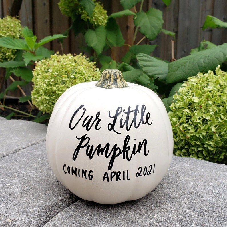 Pumpkin Pregnancy Announcement Oh Baby Pumpkin Sign White