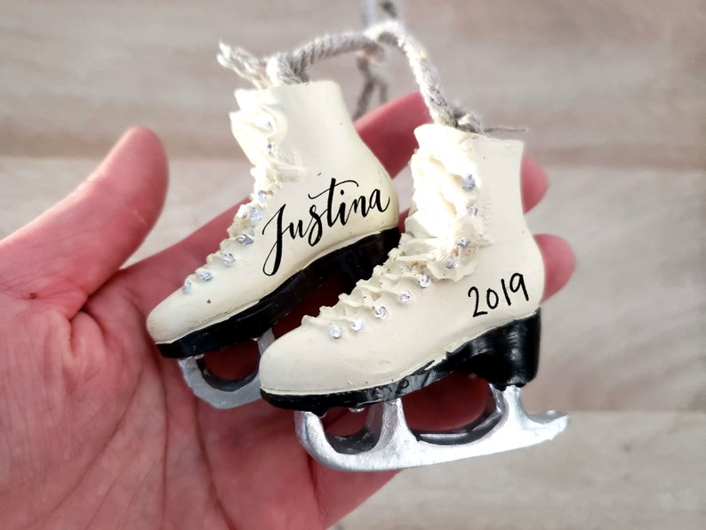 Personalized Figure Skating Christmas Ornament, Custom Ice Skates Ornament, Gift for Girl, Winter Christmas Tree Decoration One image 2