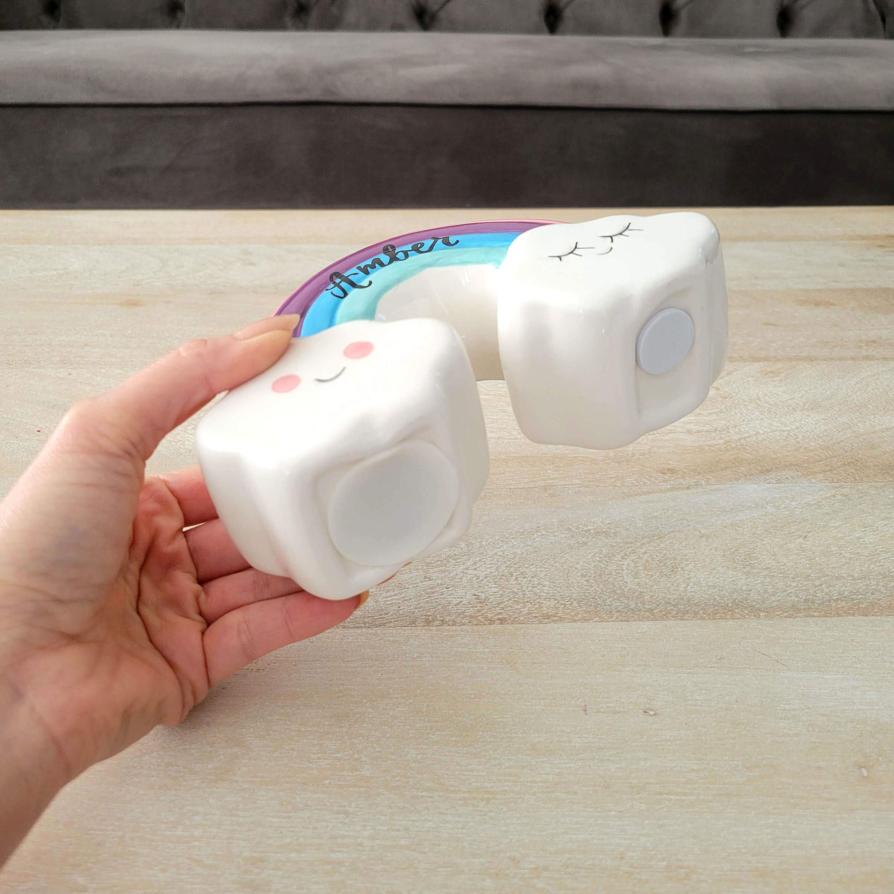 Scatola ricordo personalizzata arcobaleno per neonati, scatola in legno per ricordi per bambini, regalo per nascita, regalo per battesimo, regalo per bambini, hellomini - Italia