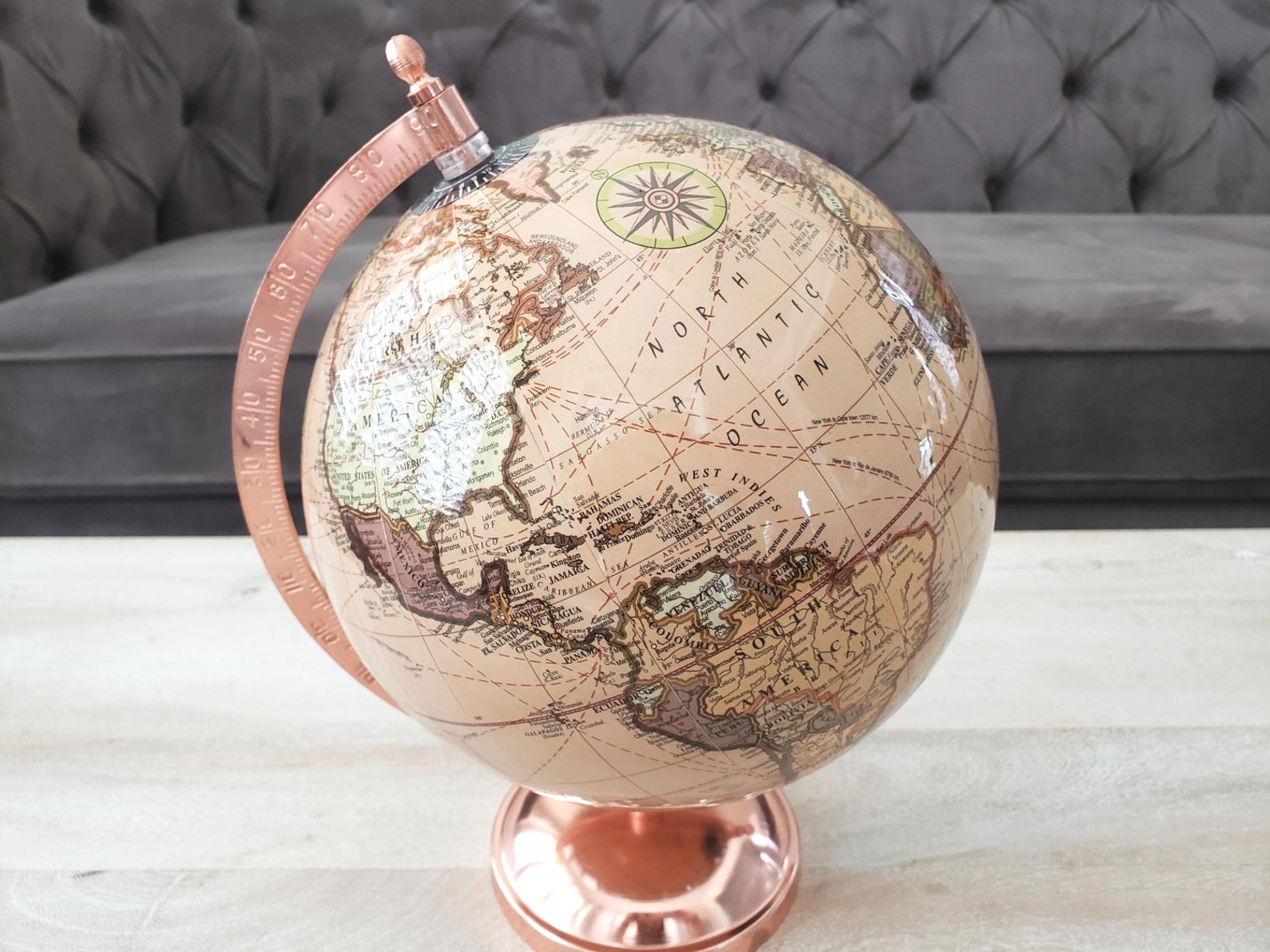 8 Rose Gold Globe Guest Book Globe Guestbook Etsy