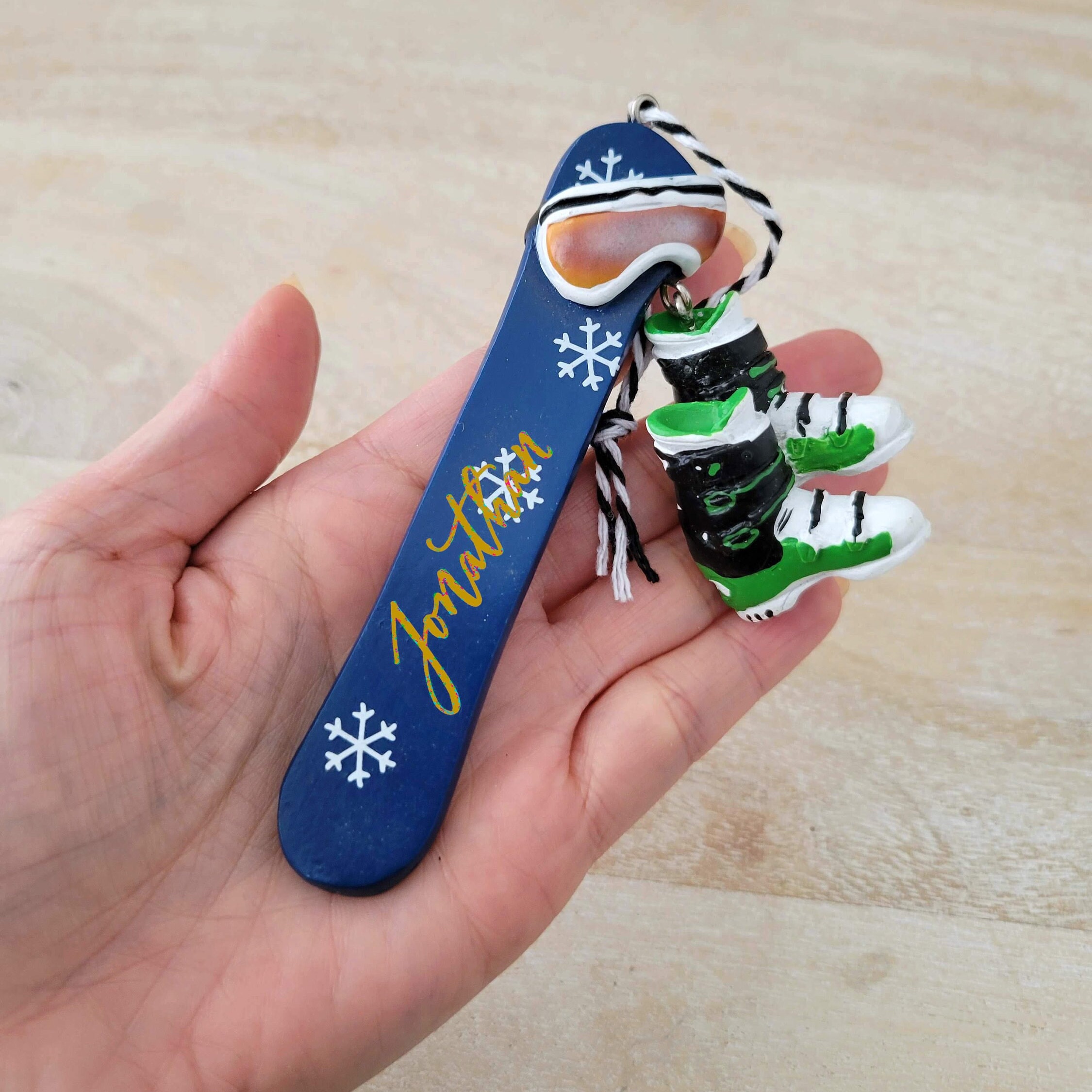 Personalized Snowboard Christmas Ornament, Snow Boarding Ornament, Gift for Snowboarder, Gift for Dad, Father Ornament, Gift for Teen
