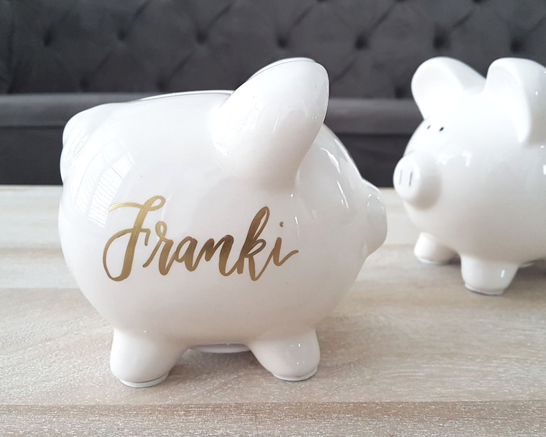 Personalized Piggy Bank Gift for Kids Custom Ceramic Piggy Etsy