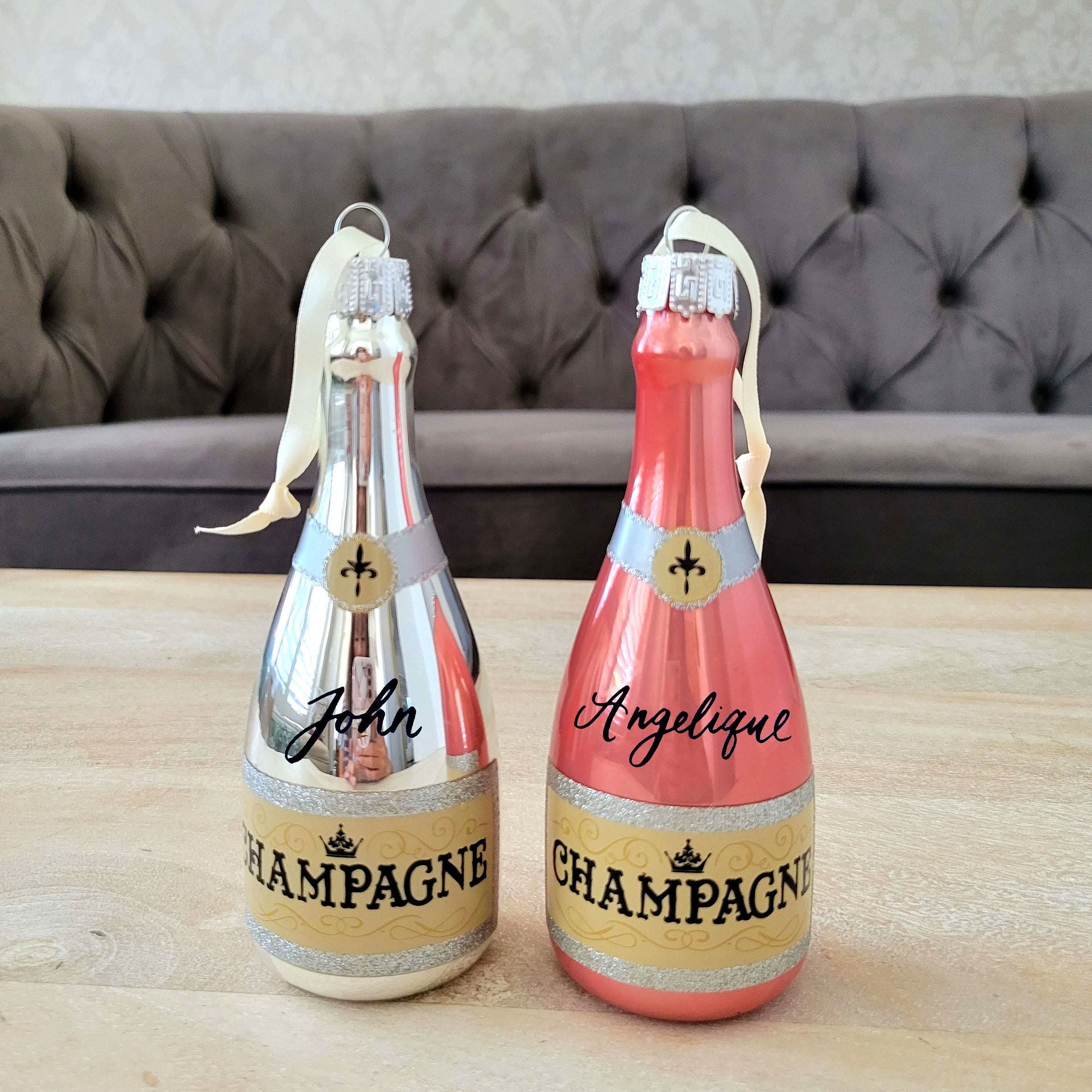 Champagne Christmas Ornaments 