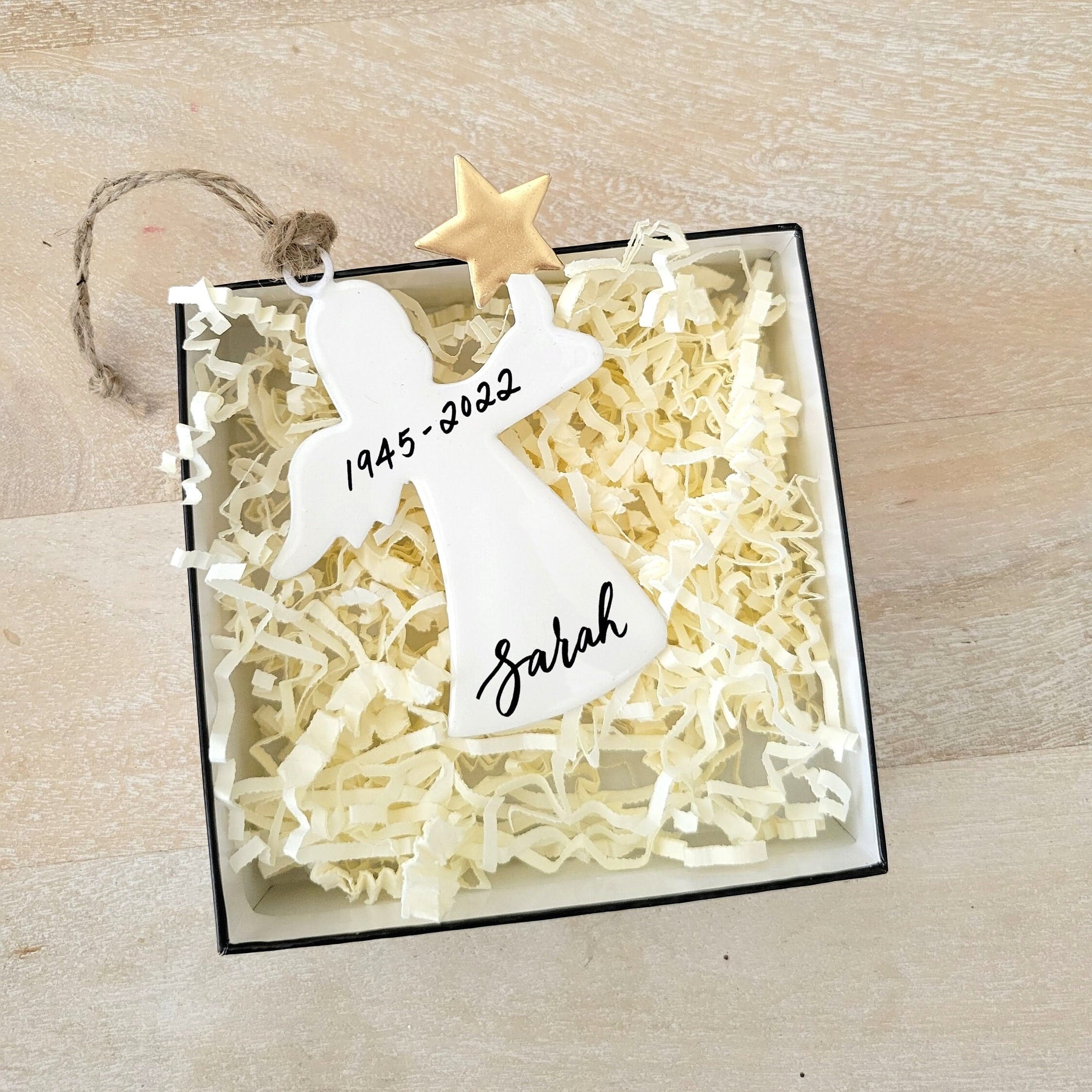 Personalized Angel Memorial Ornament, Remembrance Christmas Ornament Gift, Celebration of Life for Grandmother, Grandfather, Mom or Dad