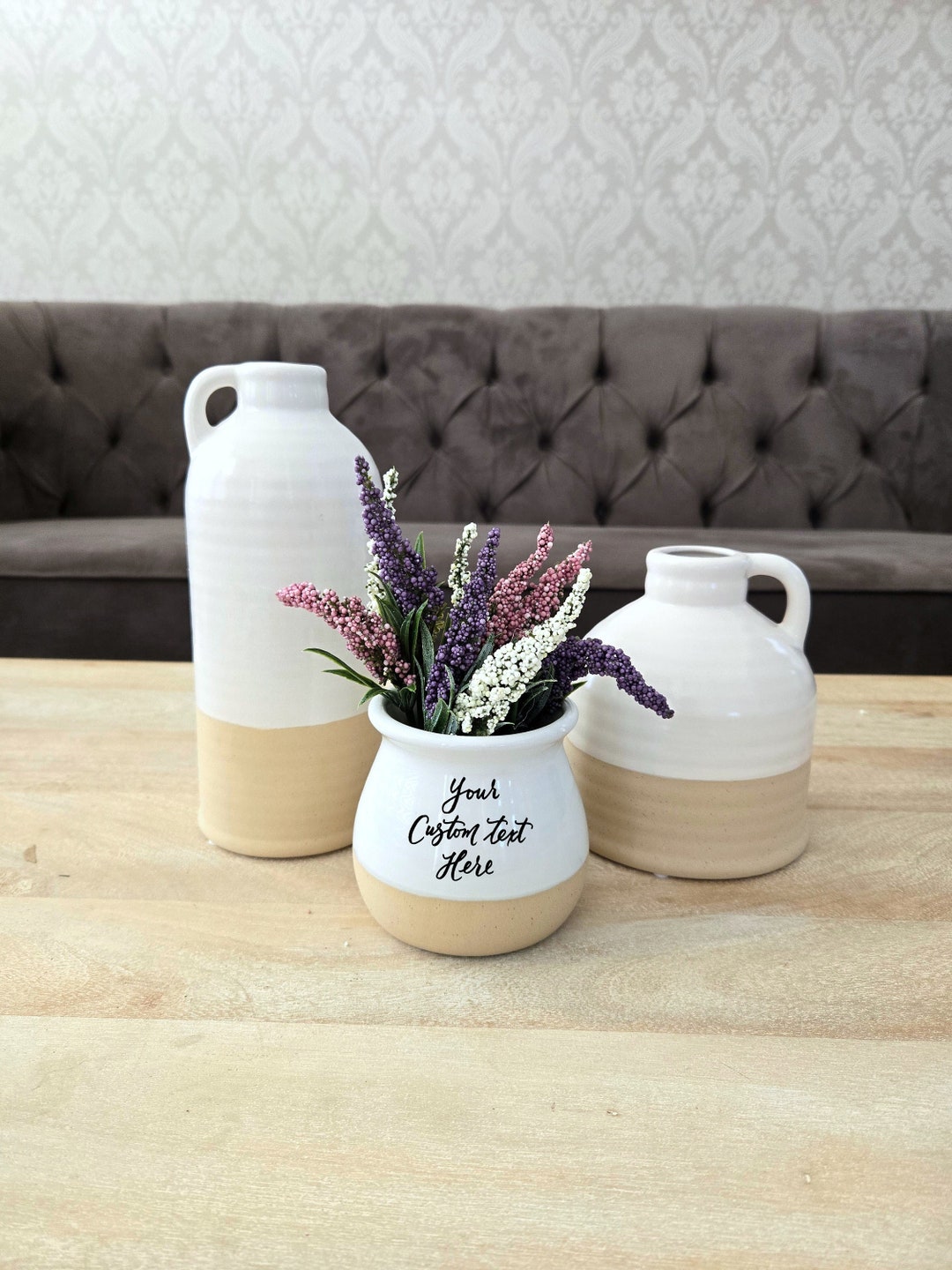Customised Container Vase Personalized Ceramic Vase: Hand Lettered Custom Message Planter Pot - Etsy
