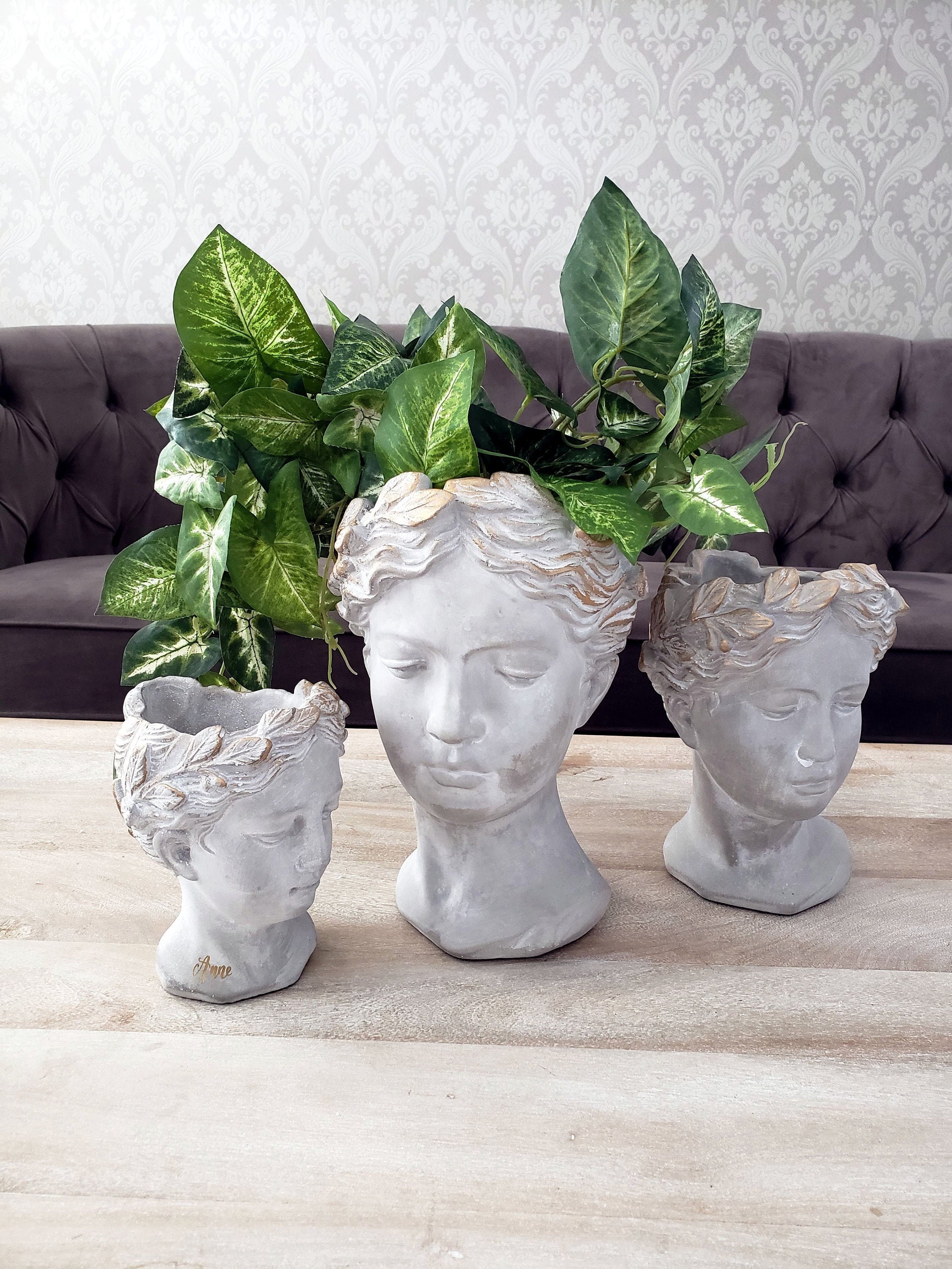 Greek Goddess Head Planter Personalized for Mother's Day Gift