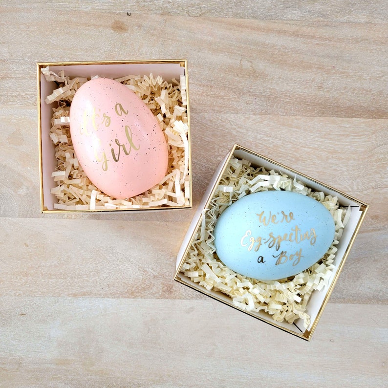 Easter Egg Gender Reveal Pregnancy Announcement It's a Etsy