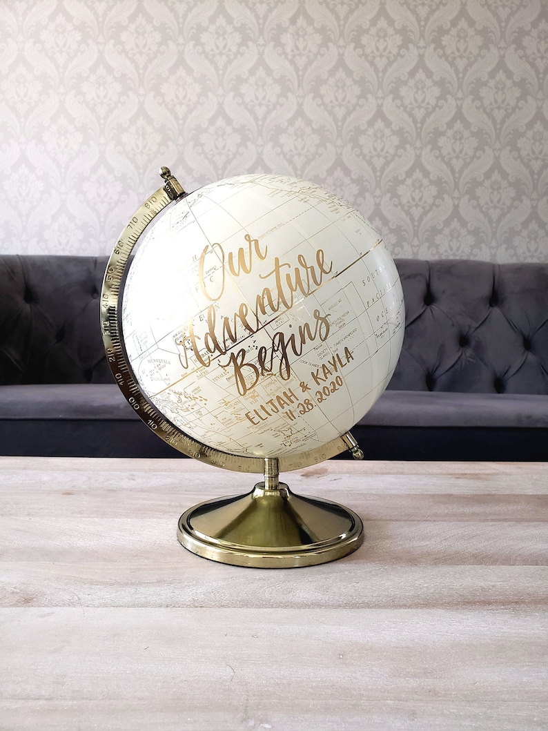 10 Guest Book Alternative Globe Our Adventure Begins Etsy UK