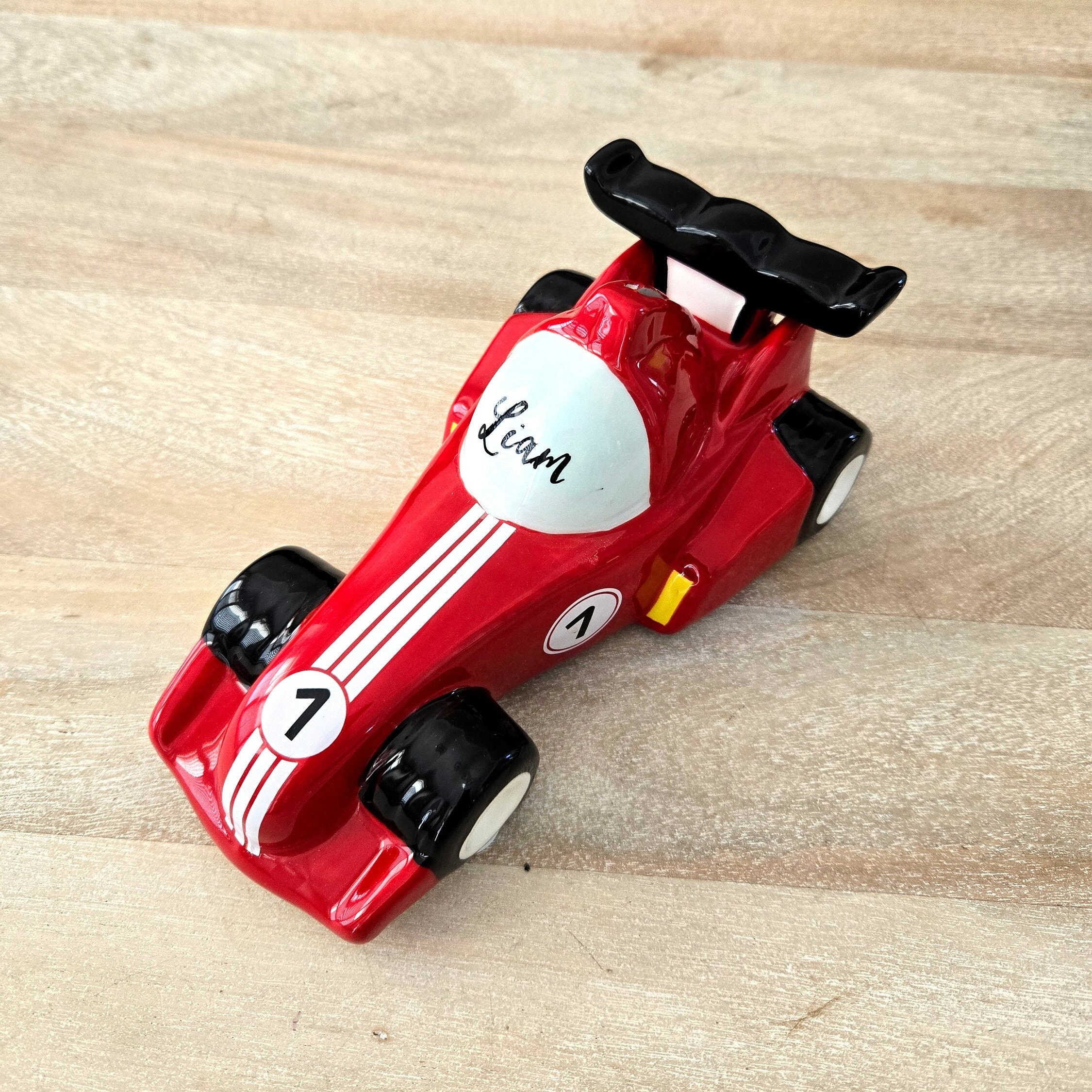 Race Car Piggy Bank - Etsy