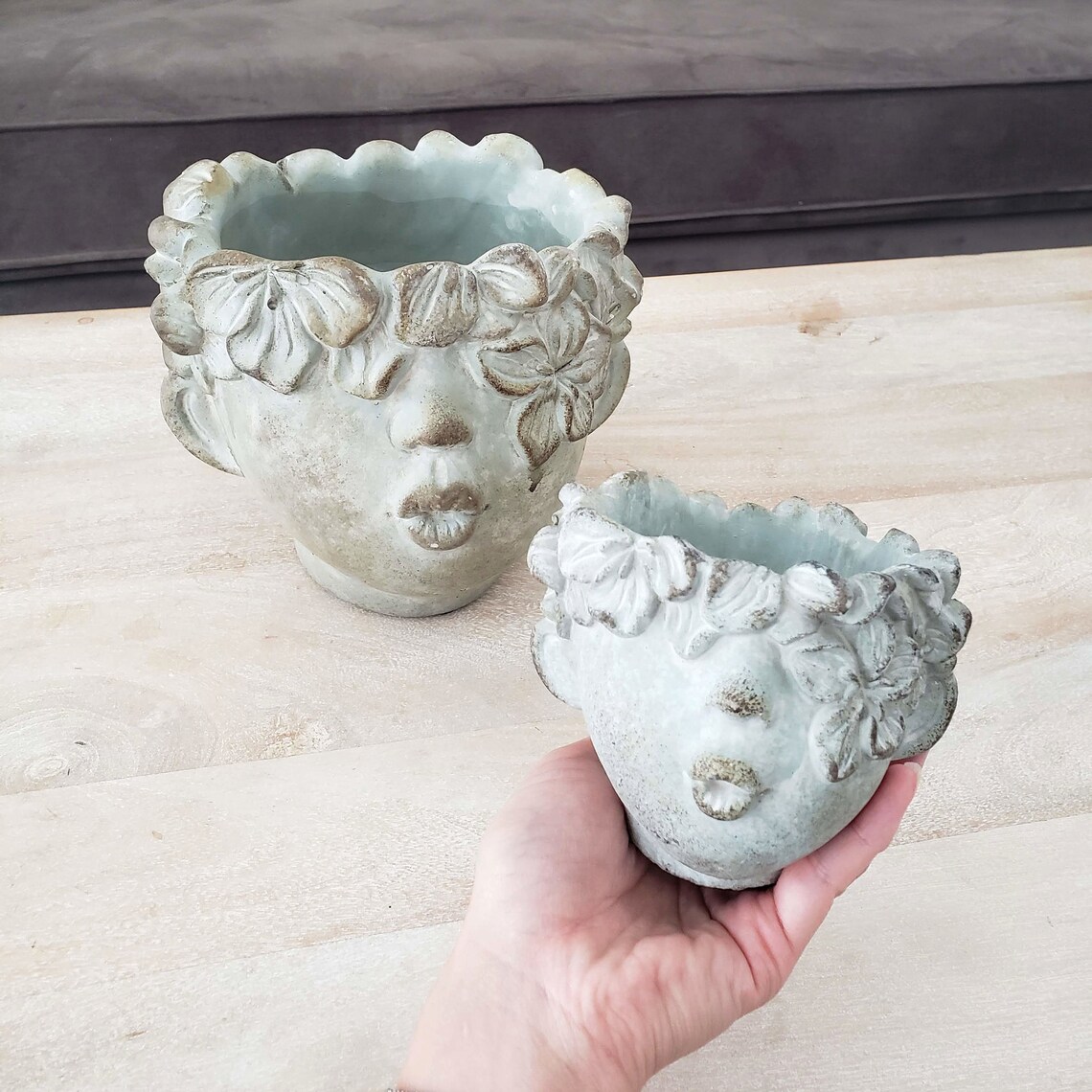 Kissing Face Planter Greek Head Planter Bust Planter Pot Etsy