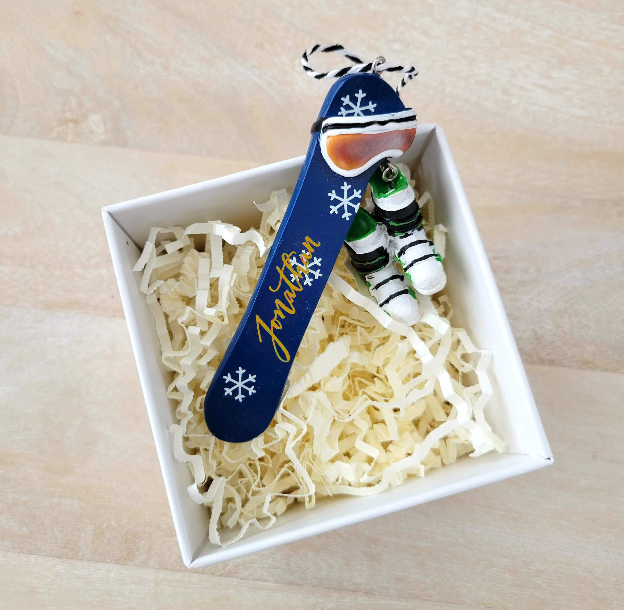 Personalized Snowboard Christmas Ornament, Snow Boarding Ornament, Gift for Snowboarder, Gift for Dad, Father Ornament, Gift for Teen