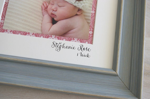 Personalized Double Landscape Photo Name Frame W/Cream Mat ~ Holds