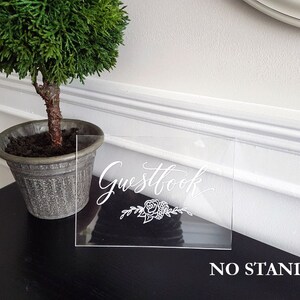 ACRYLIC GUESTBOOK SIGN handlettered calligraphy, plexiglass, acrylic sign for wedding, lucite sign, plexiglass image 4