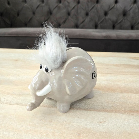 Personalized Elephant Piggy Bank Ceramic Elephant Money Bank Safari Room Decor Jungle Theme Room for Boy Birthday Gift Little Boy Etsy