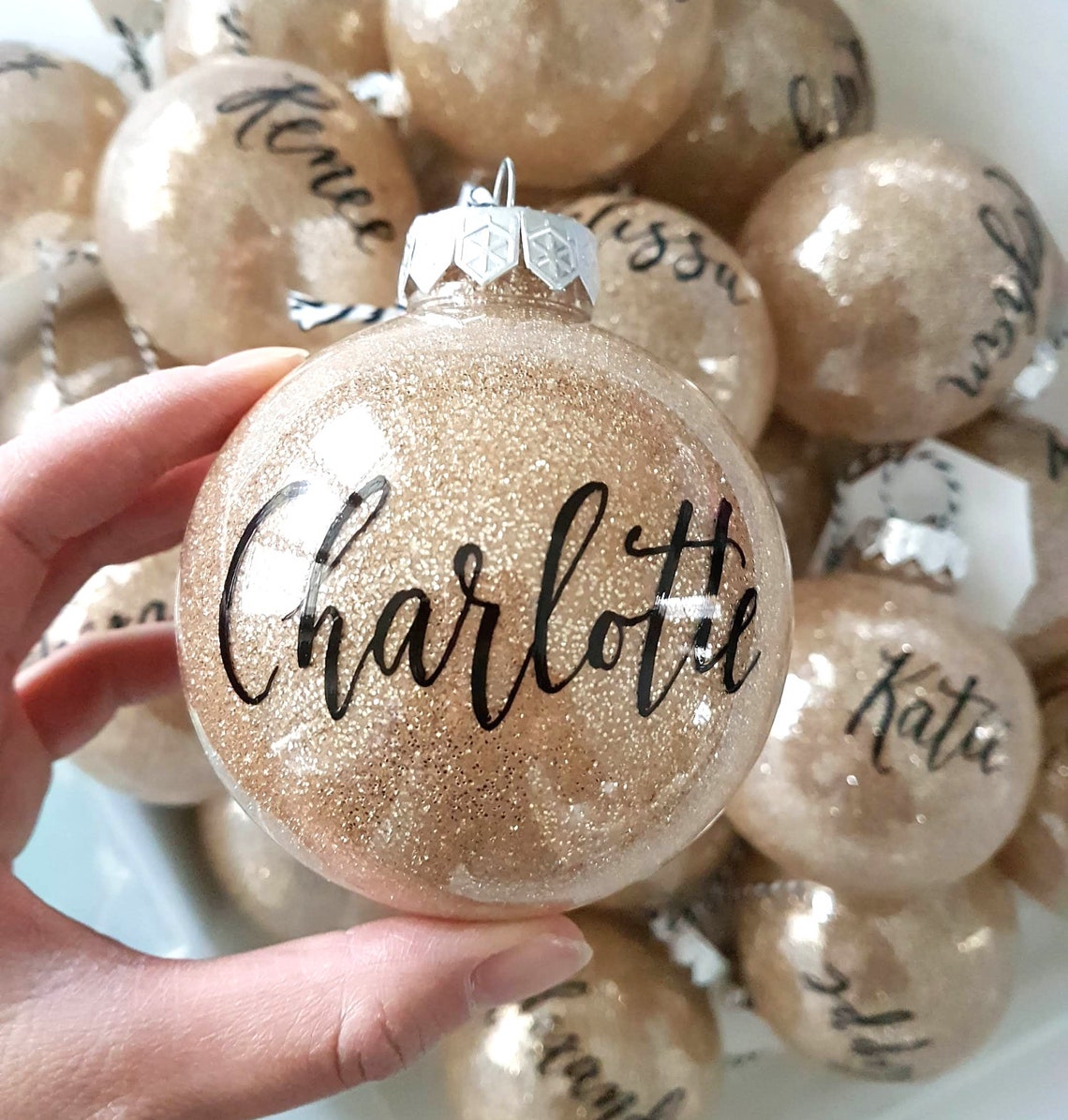Personalized GOLD CHRISTMAS ORNAMENT Holiday Decor Hand - Etsy Canada
