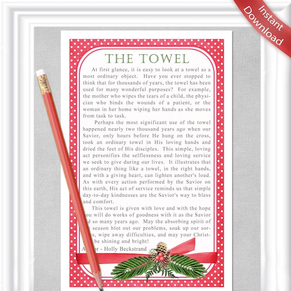 Christmas Towel Story Etsy