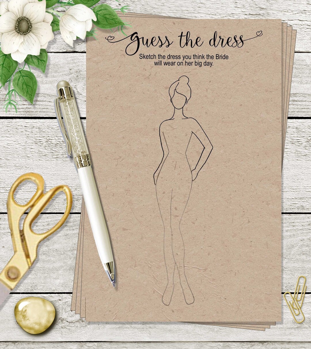 GUESS the DRESS Bridal Shower Game(instant Download),2 Versions,rustic ...