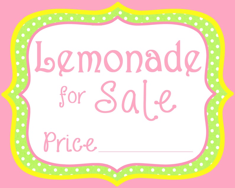 LEMONADE Stand and BAKE Sale Printables Lemonade Banner Etsy