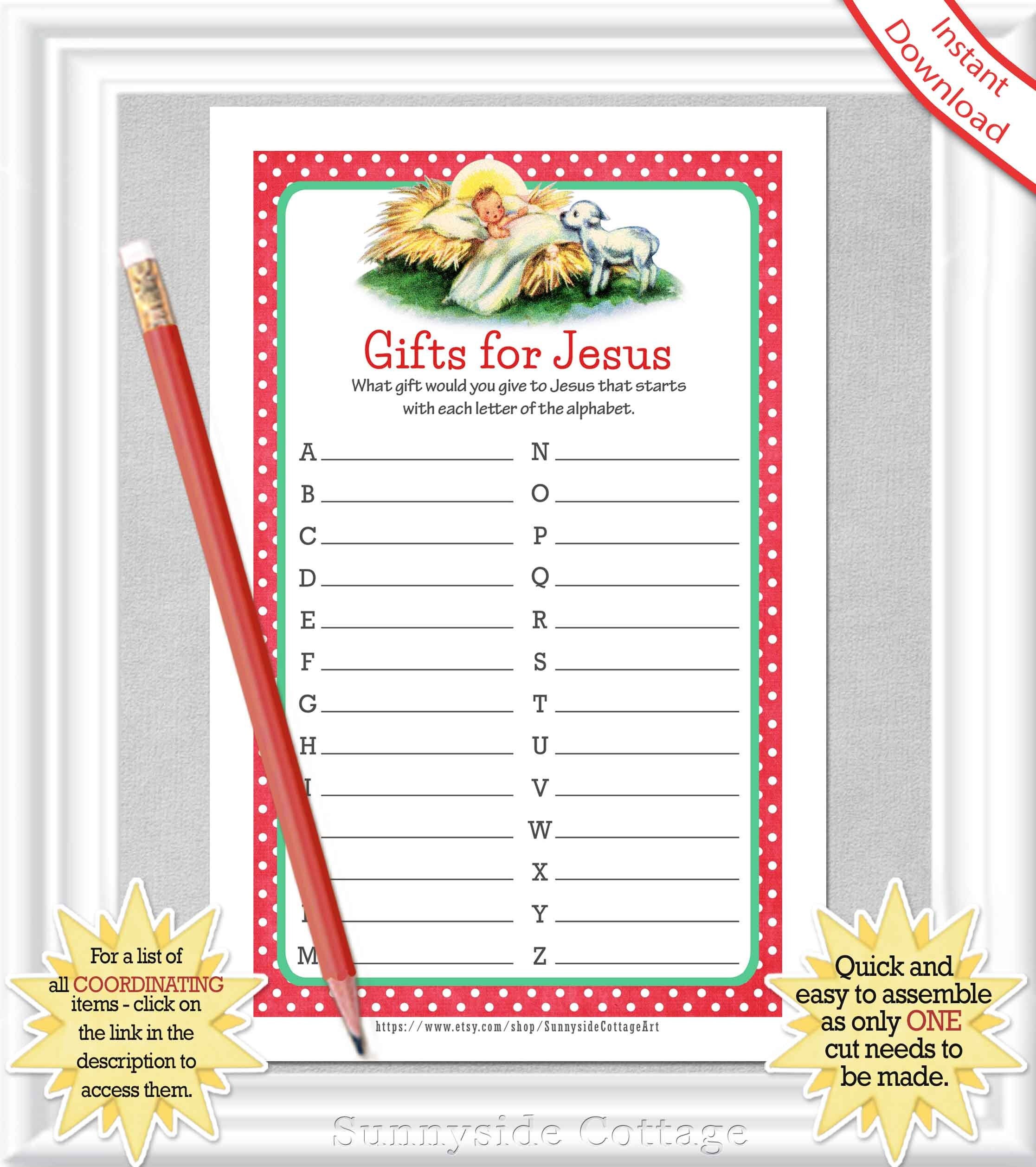 GIFTS for JESUS Christmas Activity Gratitude Game Baby Jesus - Etsy
