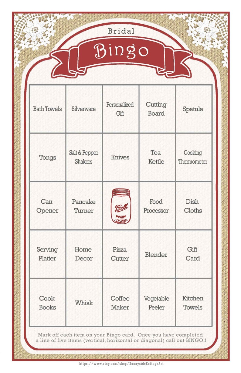 36 card bridal shower bingo game rustic country farmhouse etsy