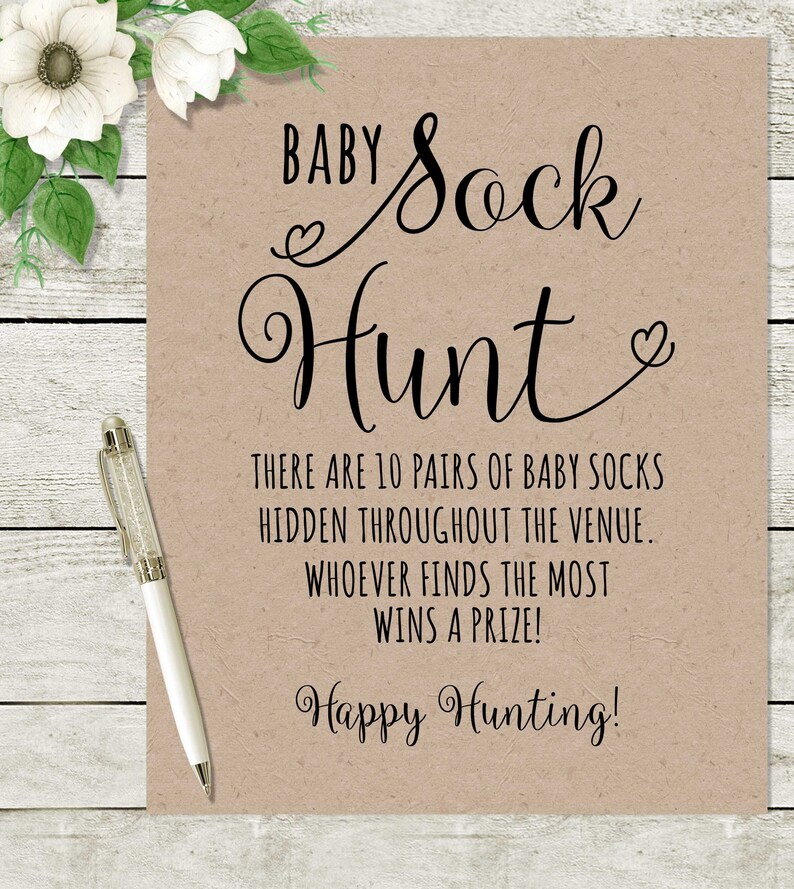 baby-sock-hunt-game-instant-download-2-versions-rustic-etsy