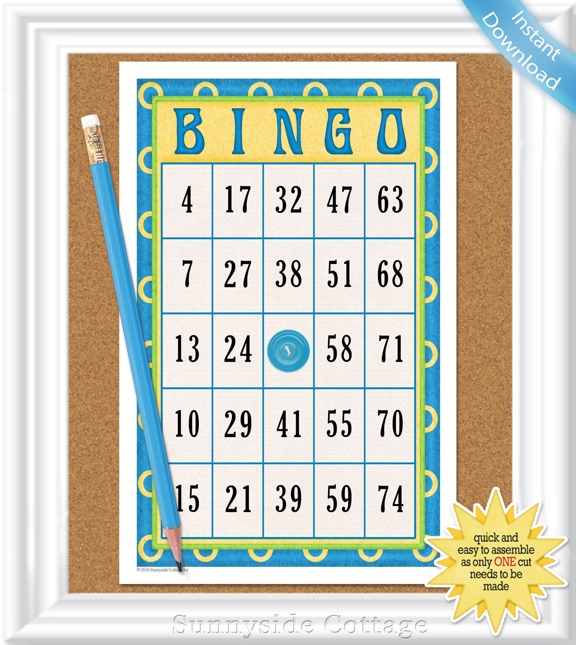 60 card BINGO game diy Printable Birthday Bingo game Etsy