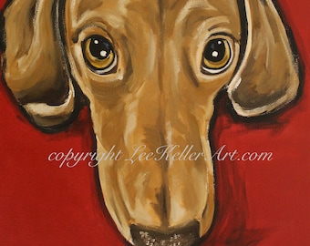 Dachshund art print, from original Dachshund painting, Dachshund print, Dachshund dog art, colorful Dachshund art